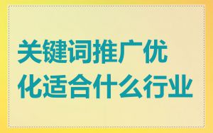 关键词推广优化适合什么行业
