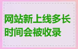 网站新上线多长时间会被收录