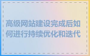 高级网站建设完成后如何进行持续优化和迭代