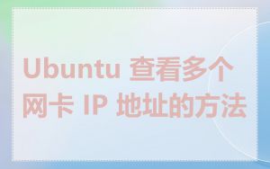 Ubuntu 查看多个网卡 IP 地址的方法