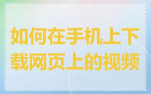如何在手机上下载网页上的视频