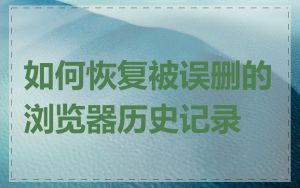 如何恢复被误删的浏览器历史记录