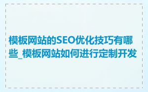 模板网站的SEO优化技巧有哪些_模板网站如何进行定制开发